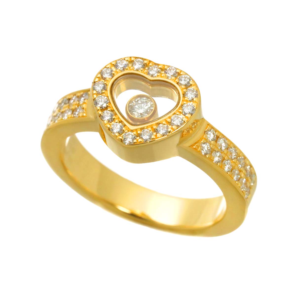 Happy Heart Diamond Ring 18K YG 750 Size3.75(US)