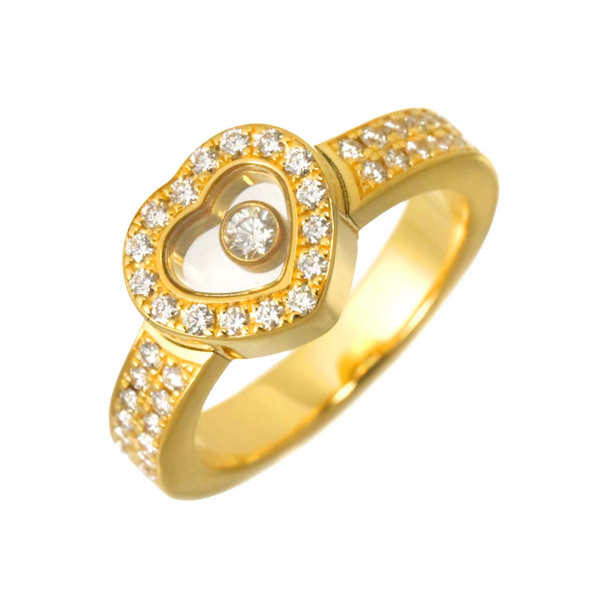Happy Heart Diamond Ring 18K YG 750 Size3.75(US)