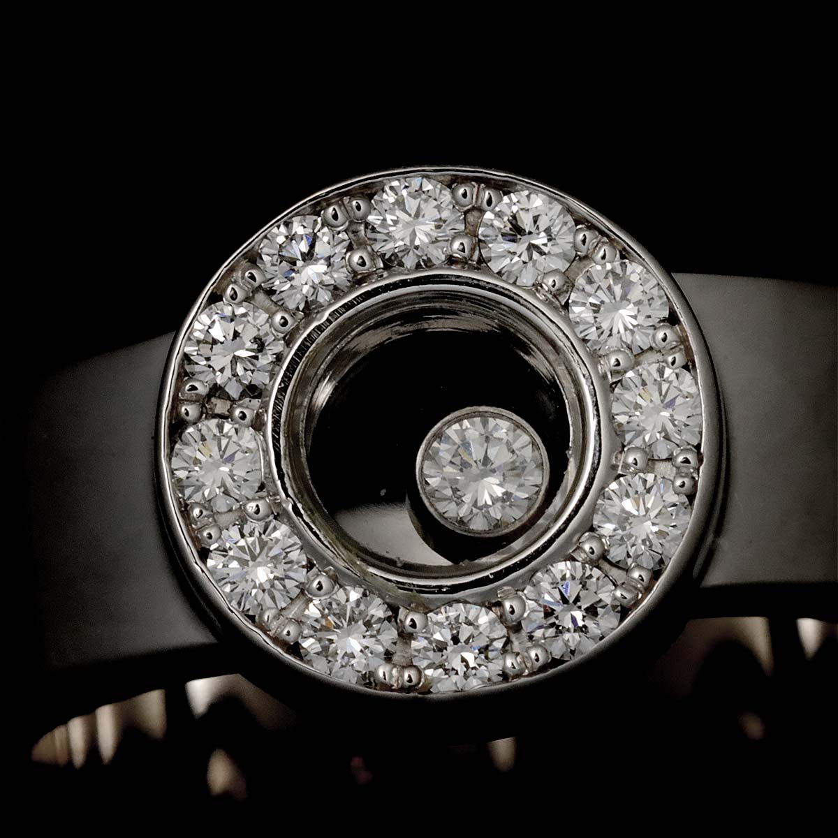 Happy Diamond Ring 18K White Gold 750 Size5.25(US)