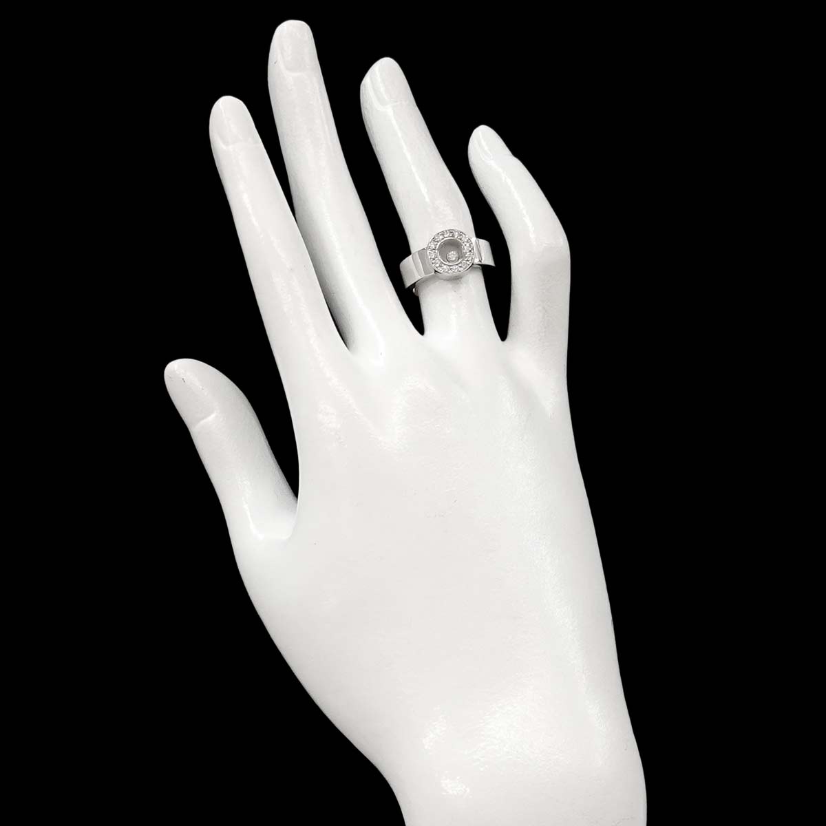 Happy Diamond Ring 18K White Gold 750 Size5.25(US)