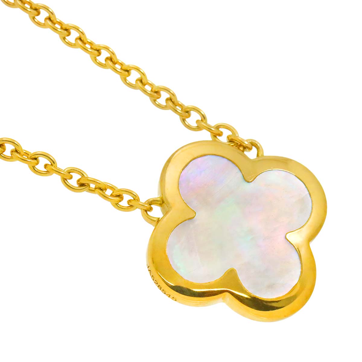 Pure Alhambra Mother of Pearl MOP Necklace 18K YG 750
