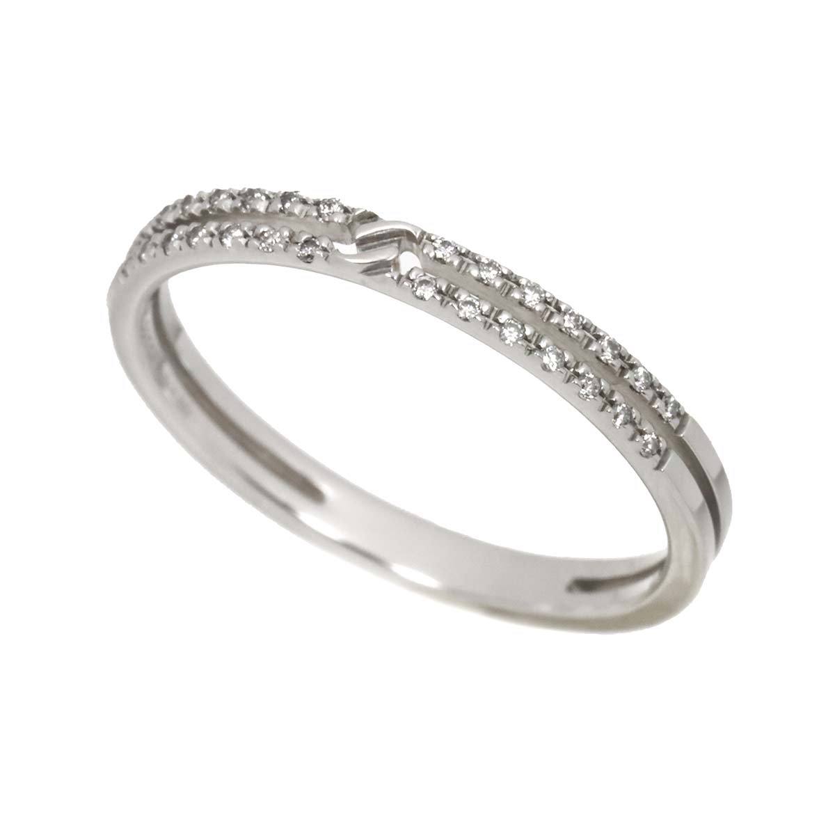 Infinity Diamond Ring 18K White Gold 750 Size12 6(US)