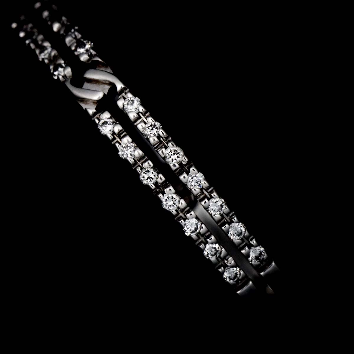 Infinity Diamond Ring 18K White Gold 750 Size12 6(US)