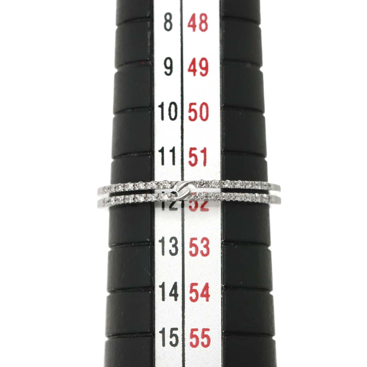 Infinity Diamond Ring 18K White Gold 750 Size12 6(US)