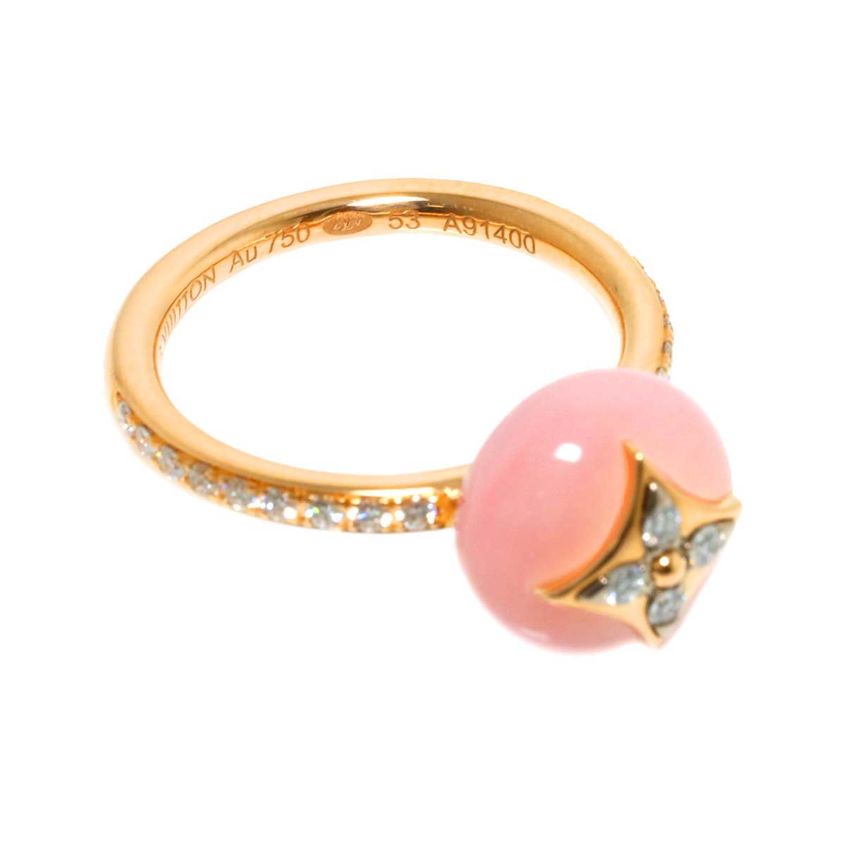 Blossom Opal Diamond Ring 18K PG 750 Size53 6.25-6.5(US)