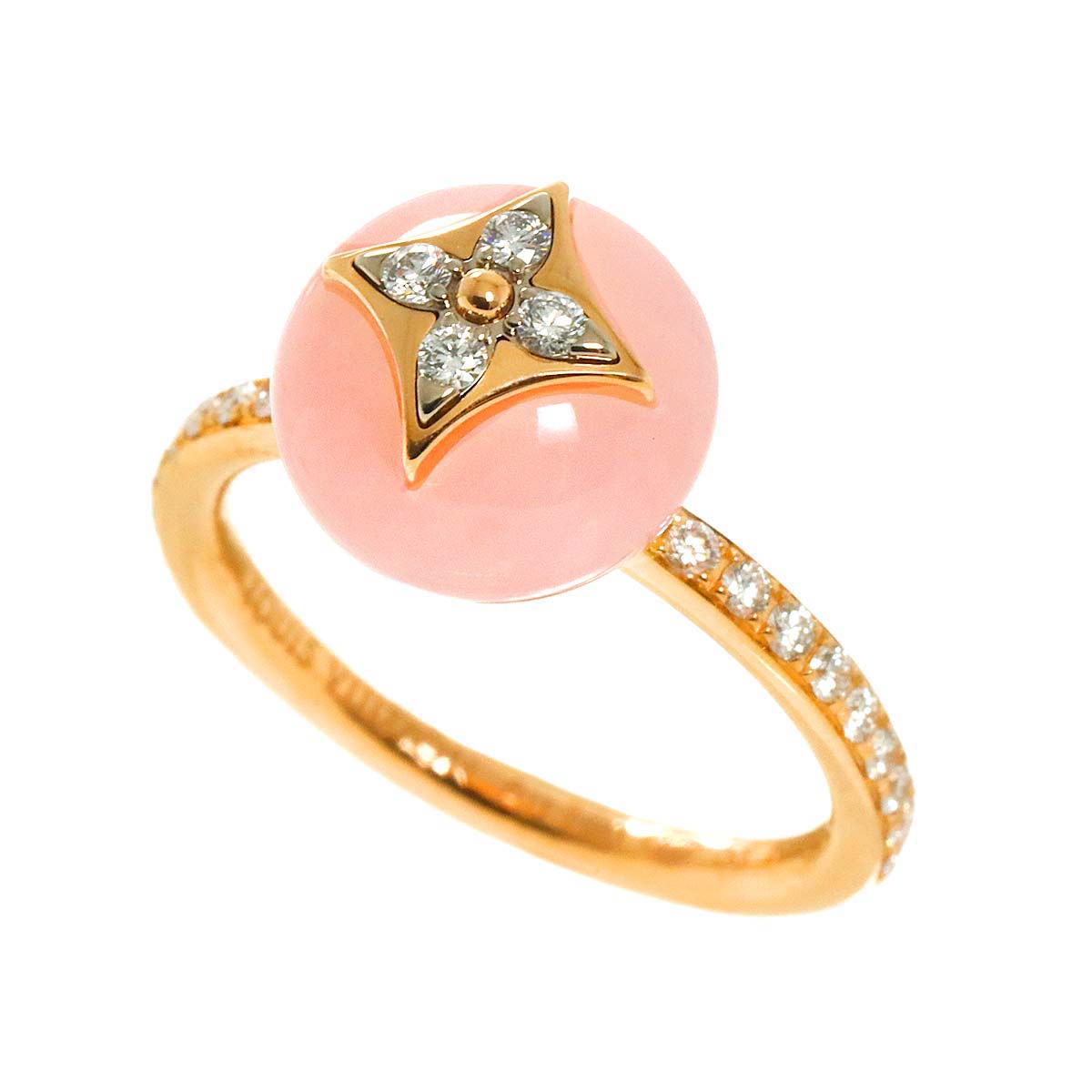 Blossom Opal Diamond Ring 18K PG 750 Size53 6.25-6.5(US)