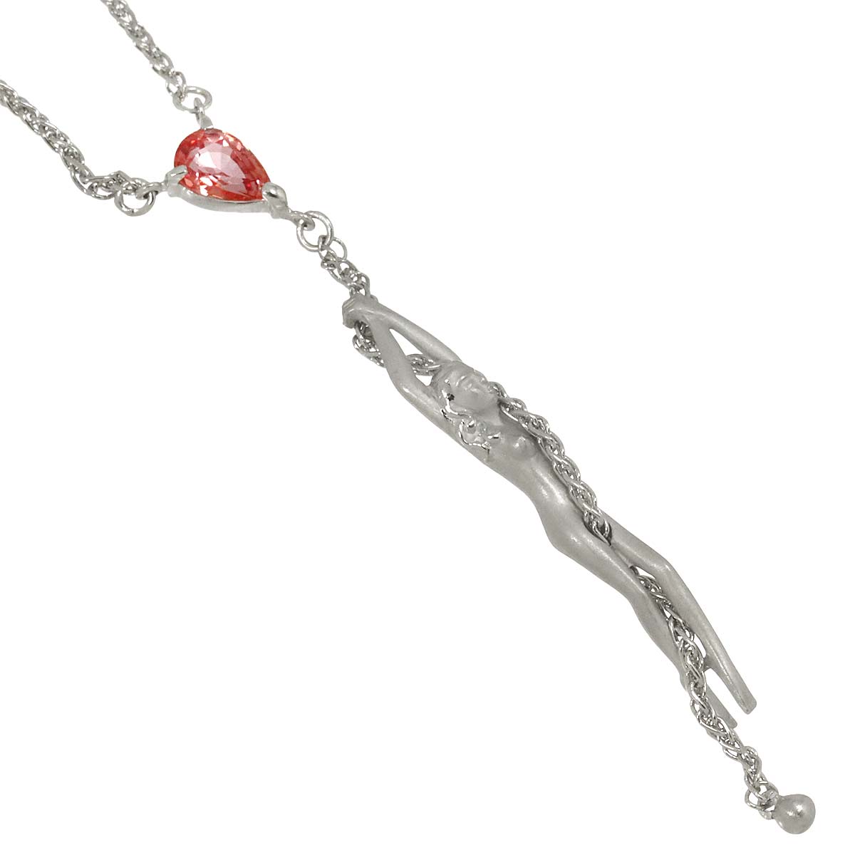 Padparadscha Sapphire 0.483ct Necklace 18K WG 750