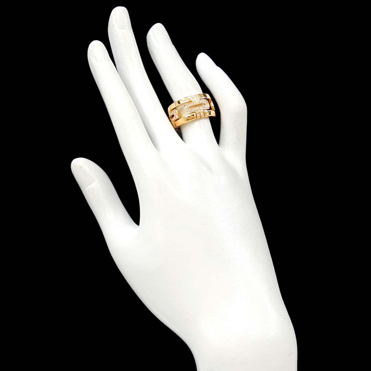 Parentesi Large Diamond Ring 18K YG 750 Size52 5.5-5.75(US)