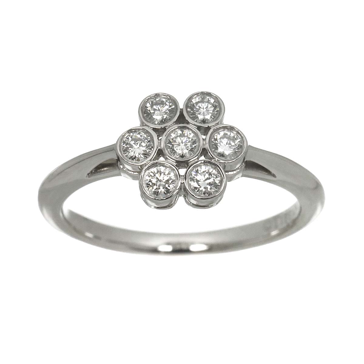 Garden Flower Diamond Ring Platinum size5.25-5.5(US)