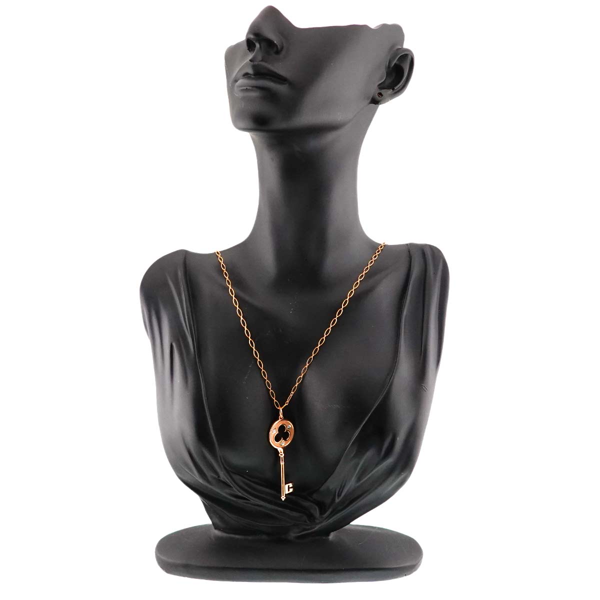 Clover key Diamond Necklace 18K PG 750