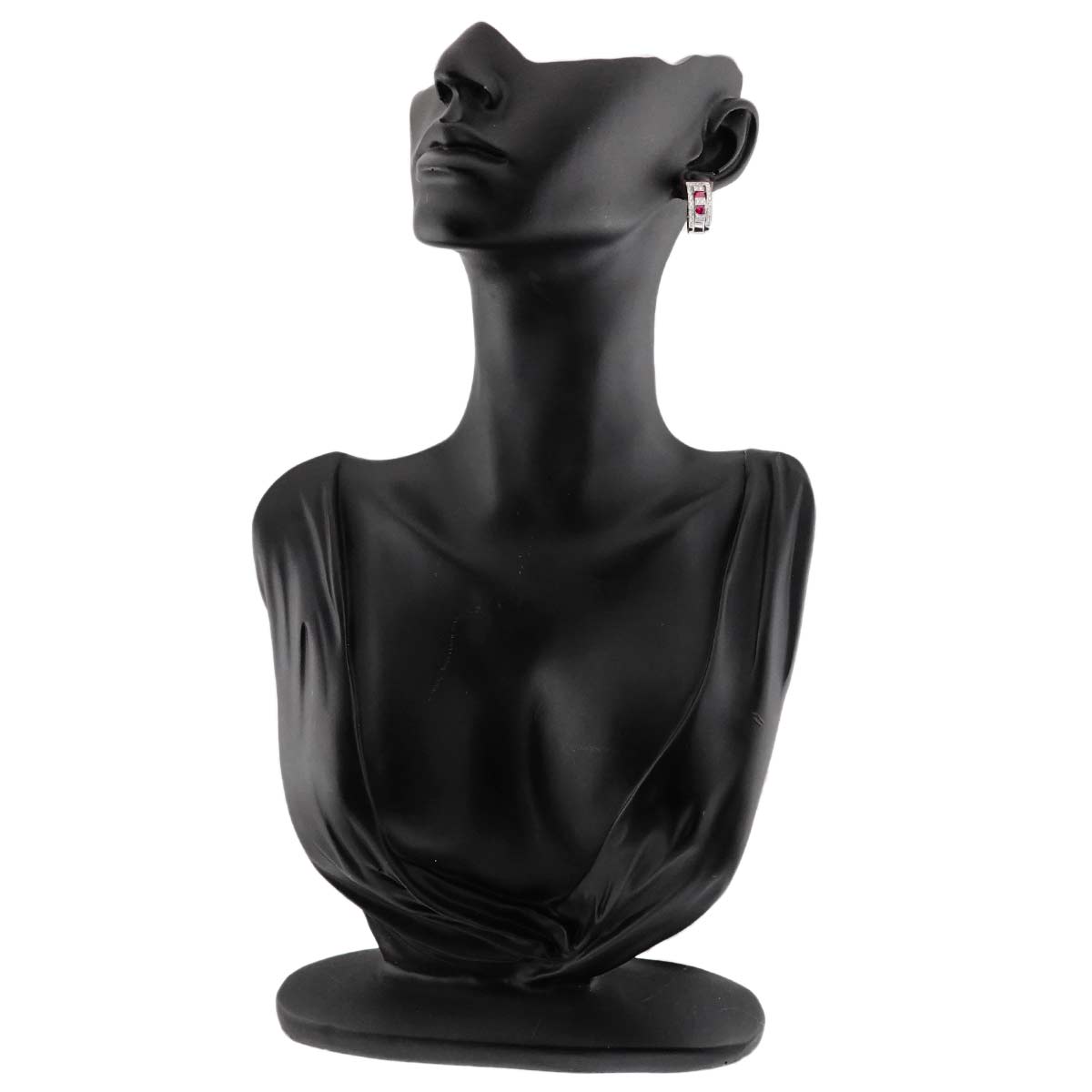 Belle Epoque Ruby Diamond Earrings Pierced 18K WG 750