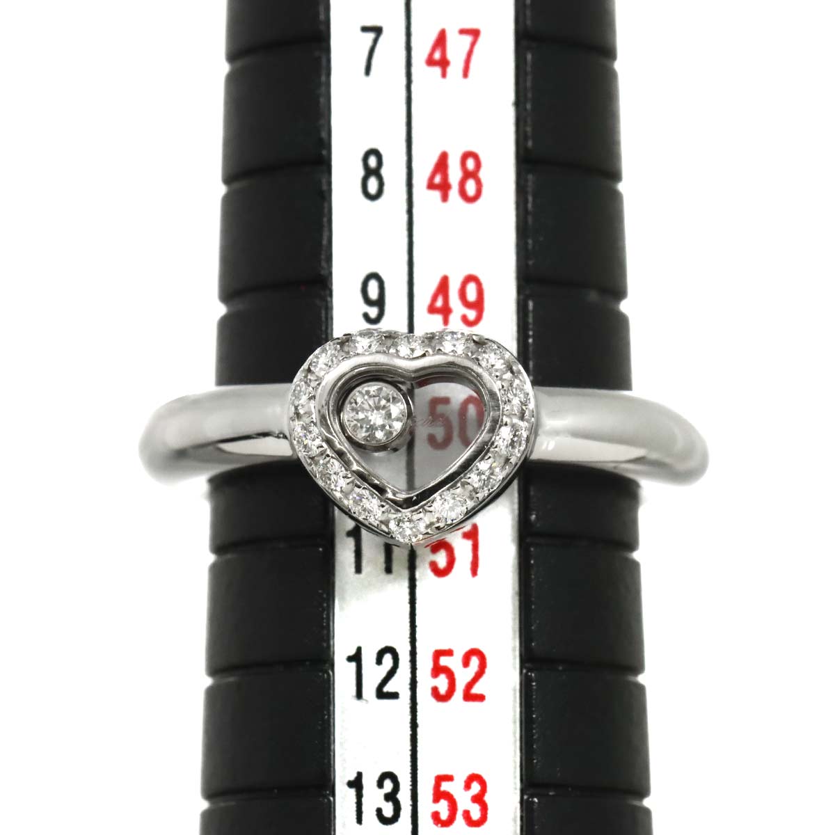 Happy Diamond Heart Ring 18K White Gold 750 Size5.25-5.5(US)