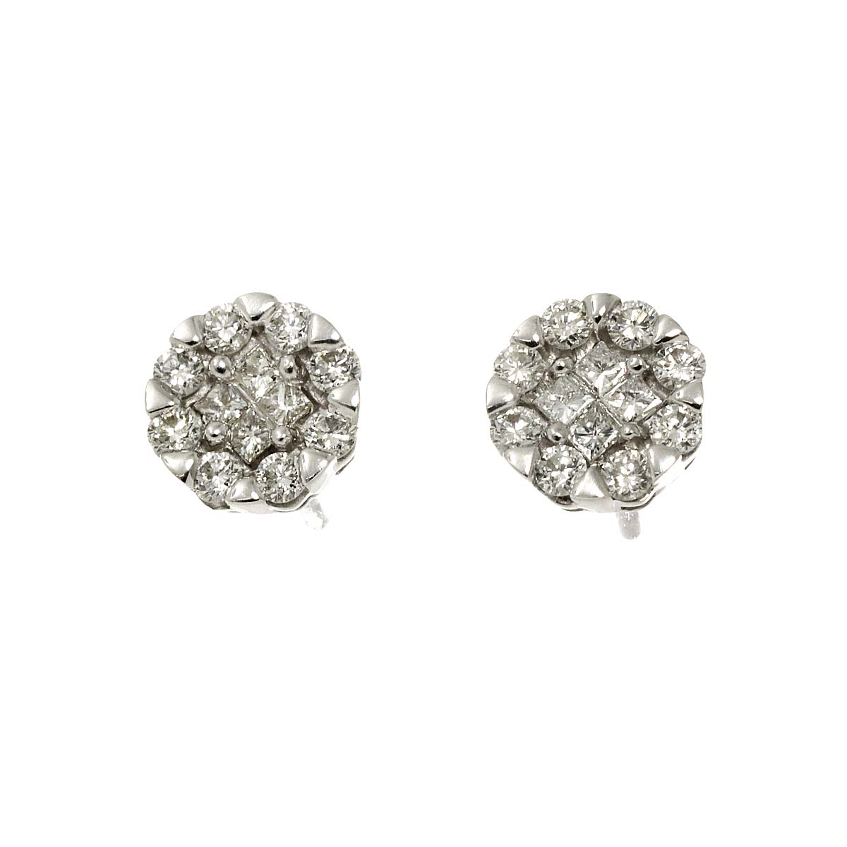 Diamond 0.50ct Earrings Pierced 18K K18 WG 750