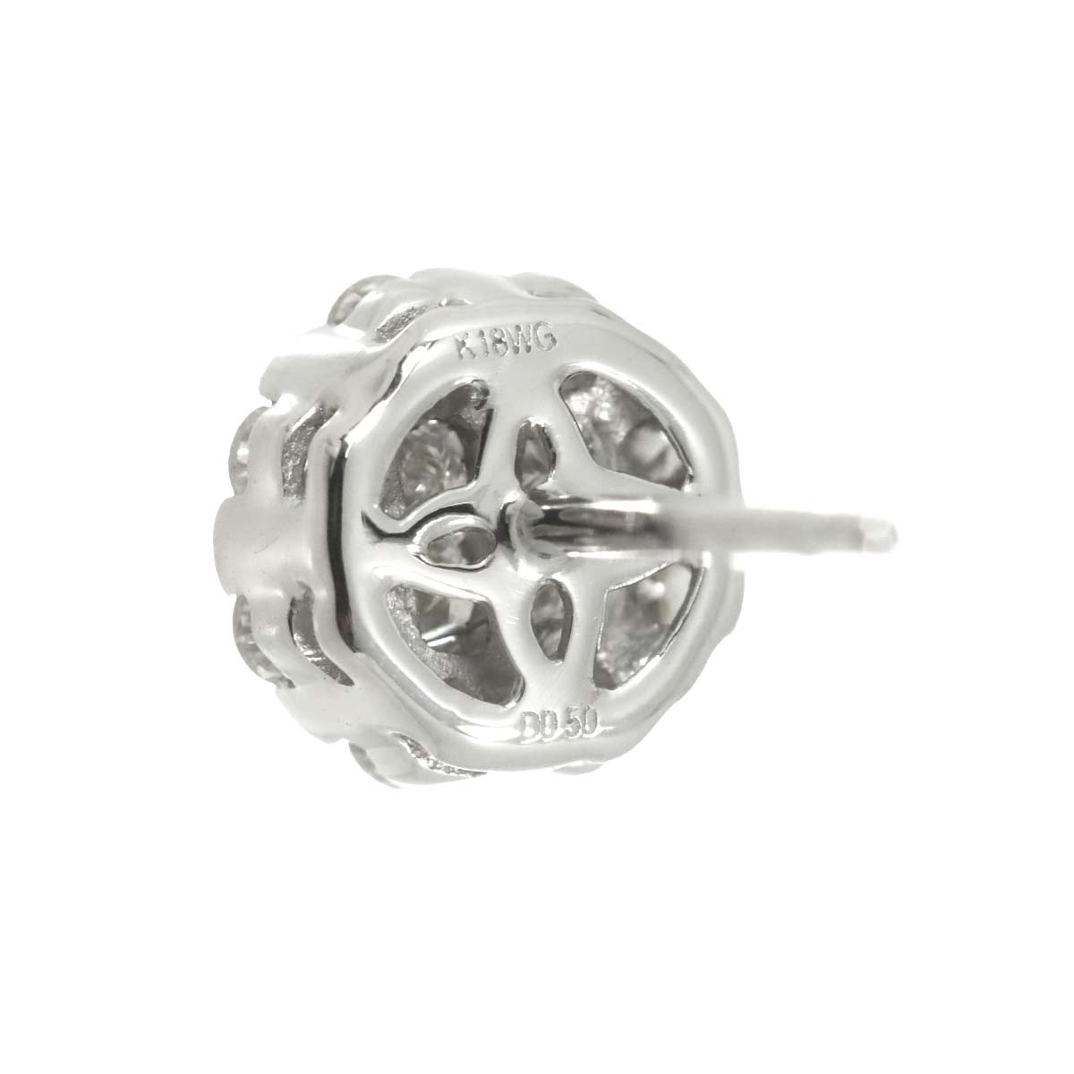 Diamond 0.50ct Earrings Pierced 18K K18 WG 750