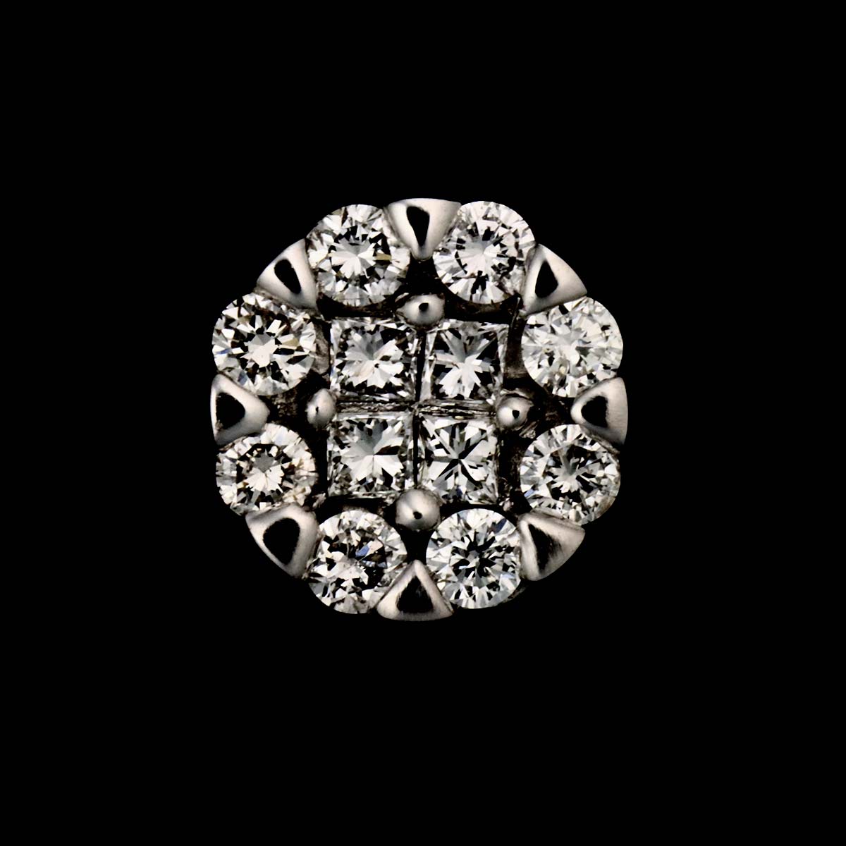 Diamond 0.50ct Earrings Pierced 18K K18 WG 750