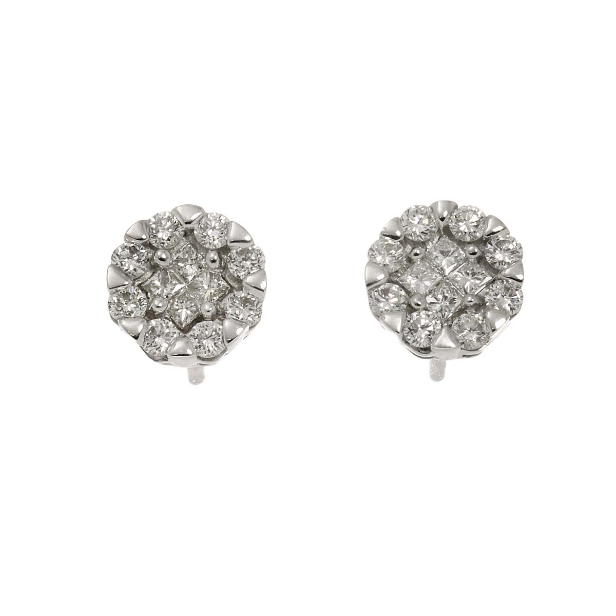 Diamond 0.50ct Earrings Pierced 18K K18 WG 750
