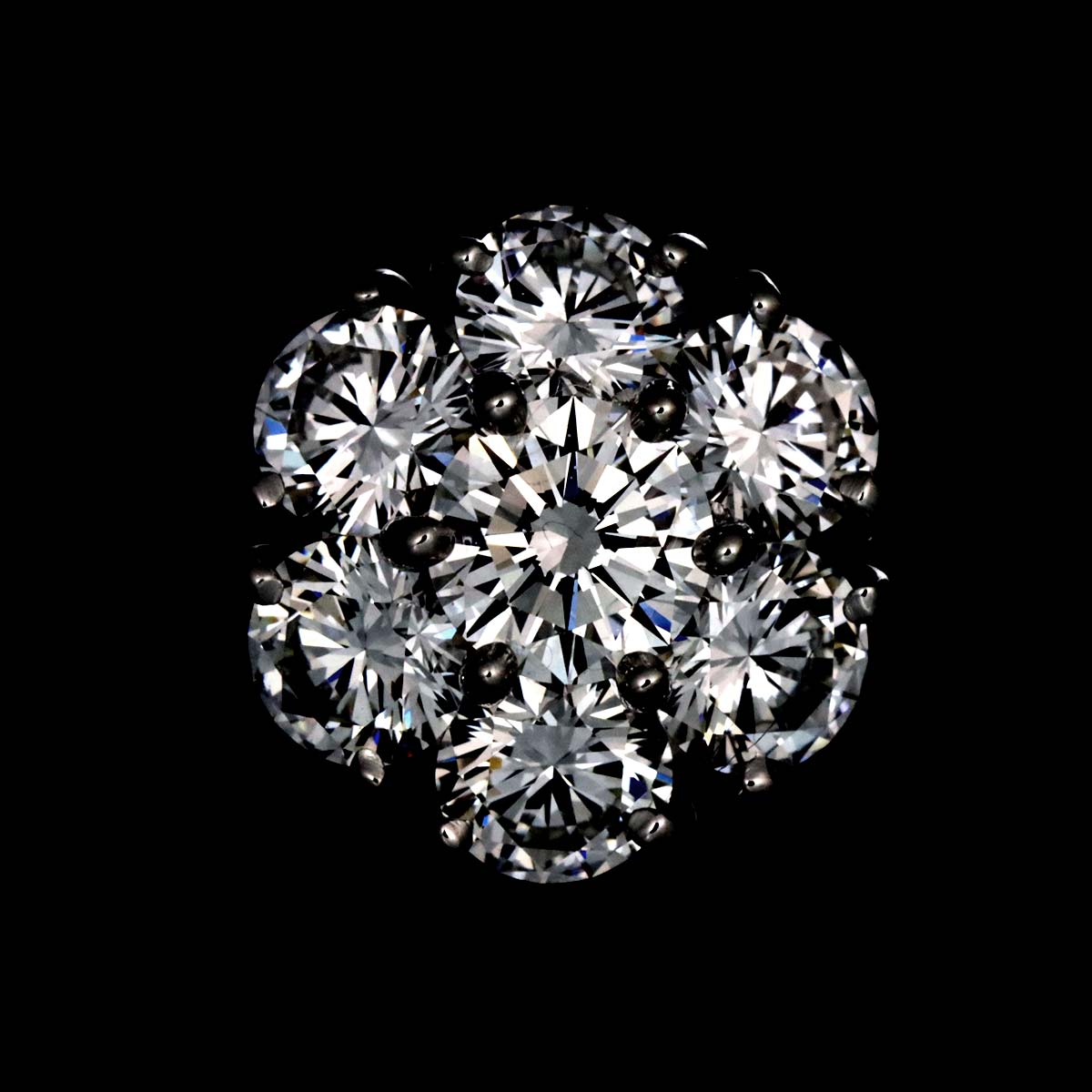 Fleurette Diamond Earrings Pierced 18K WG 750