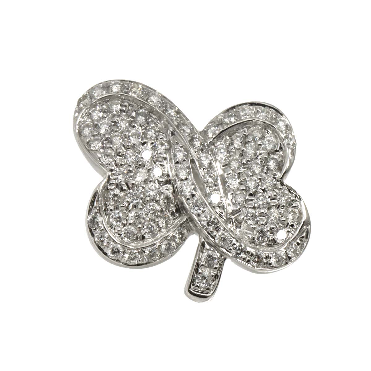 Diamond 0.40ct Earring Pierced 18K K18 WG 750 One Piece only