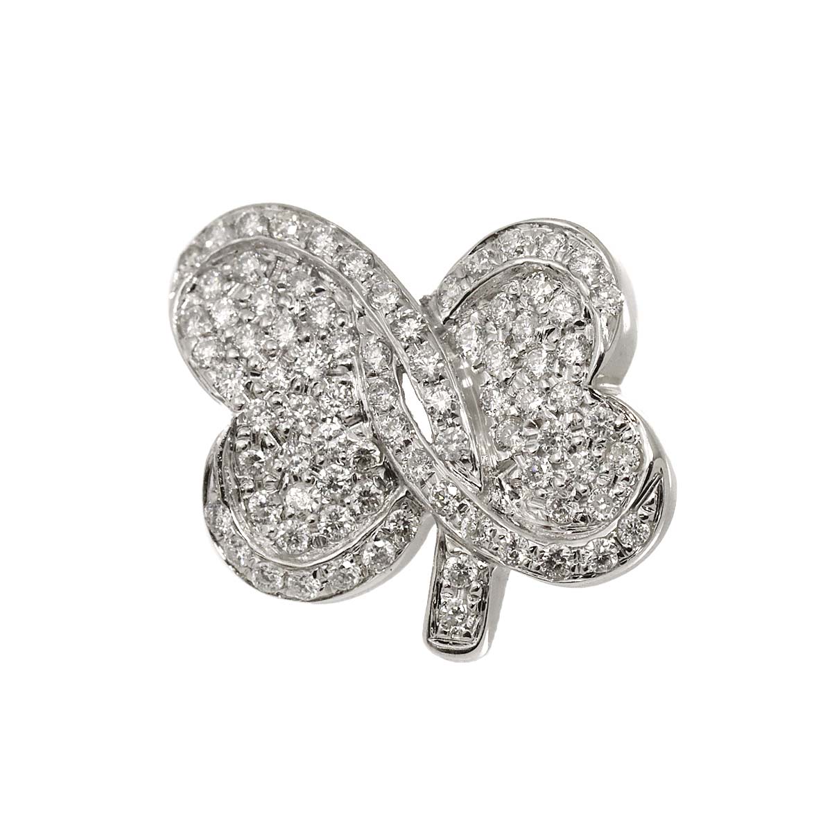 Diamond 0.40ct Earring Pierced 18K K18 WG 750 One Piece only