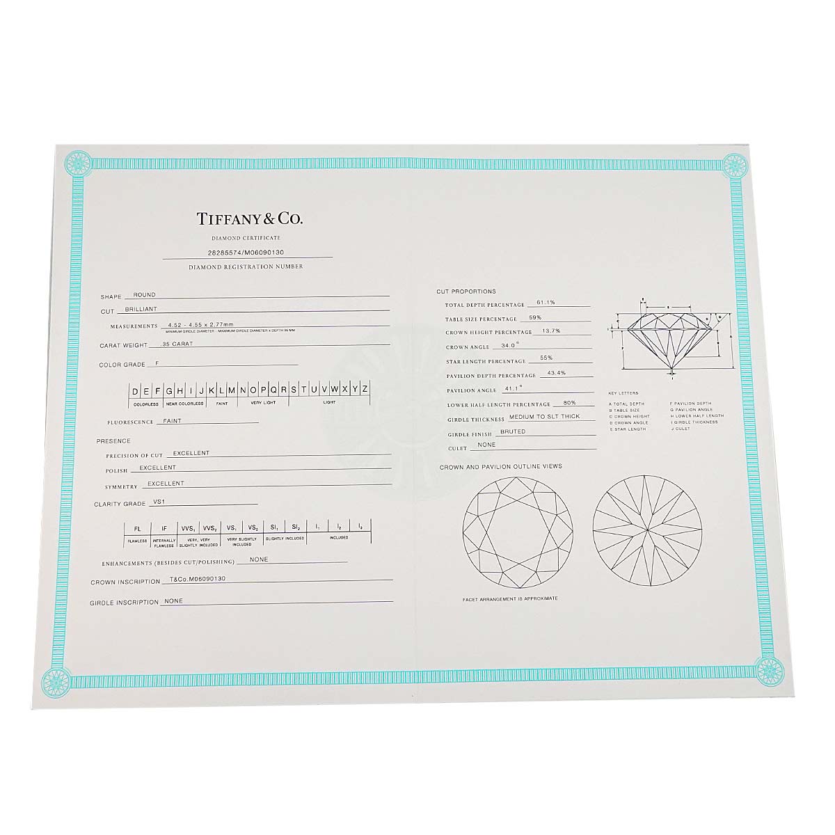 Diamond 0.35ctx2 F/VS1/3EX-EX Earrings Pierced Pt