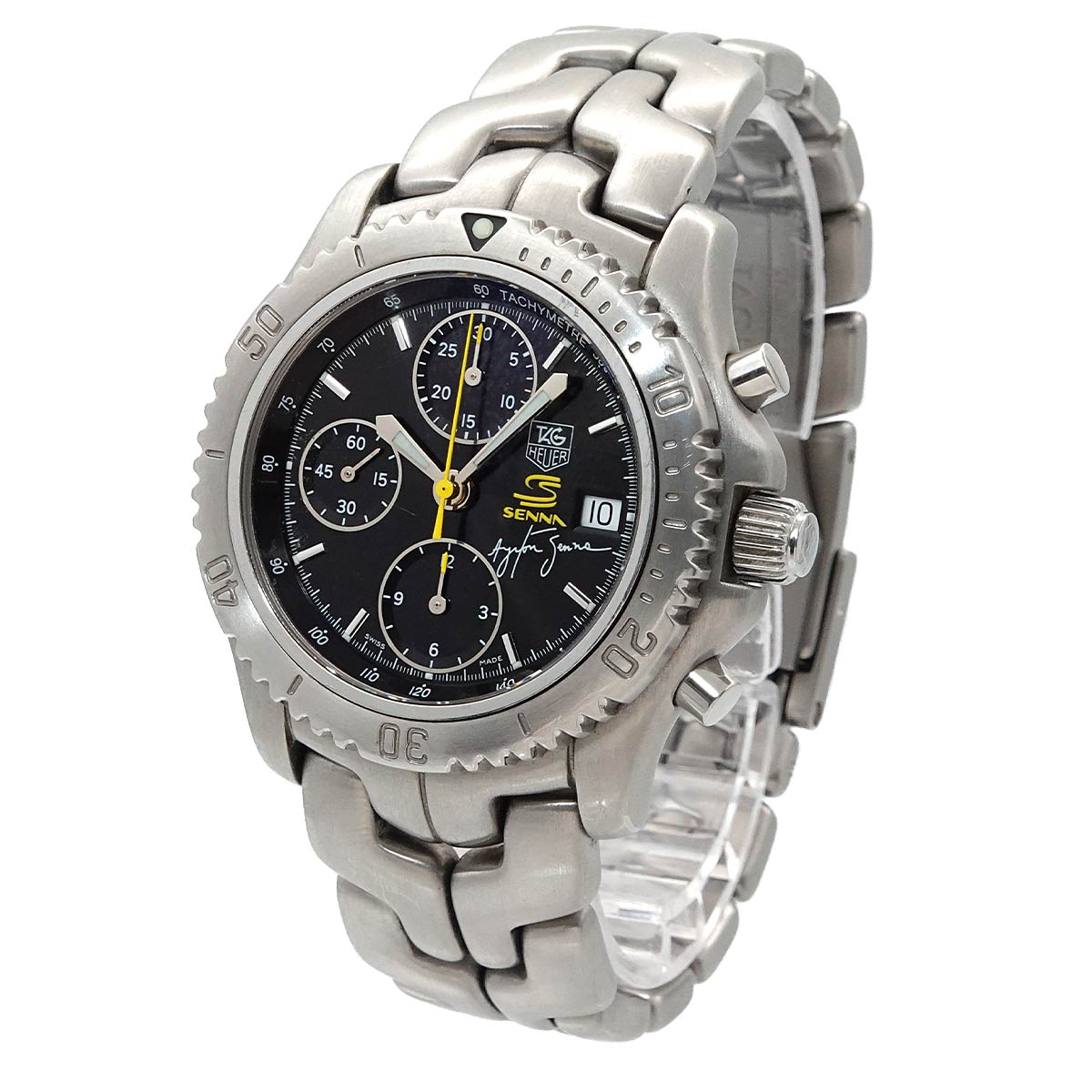 Link Chronograph CT2115 Ayrton Senna Black Dial Mens Watch