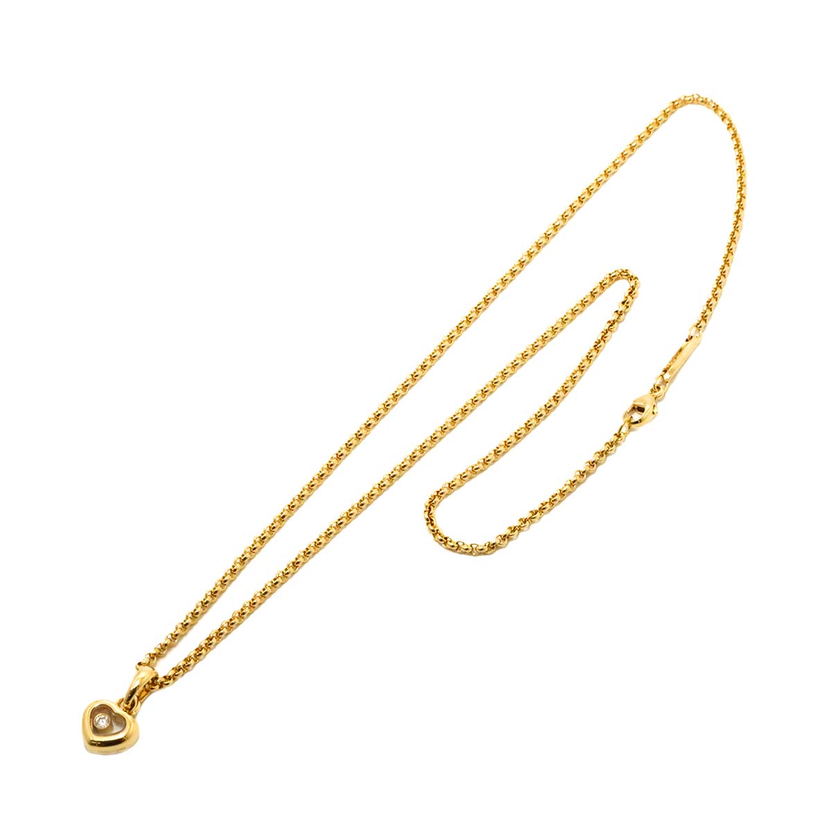 Happy Diamond Heart Necklace 18K Yellow Gold 750