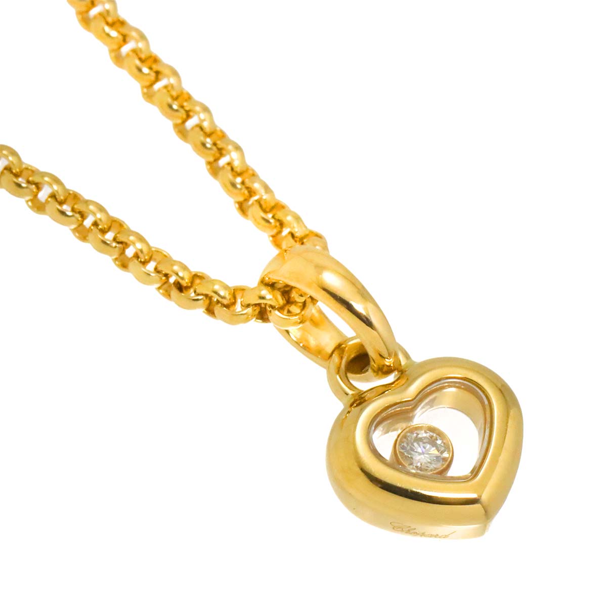 Happy Diamond Heart Necklace 18K Yellow Gold 750