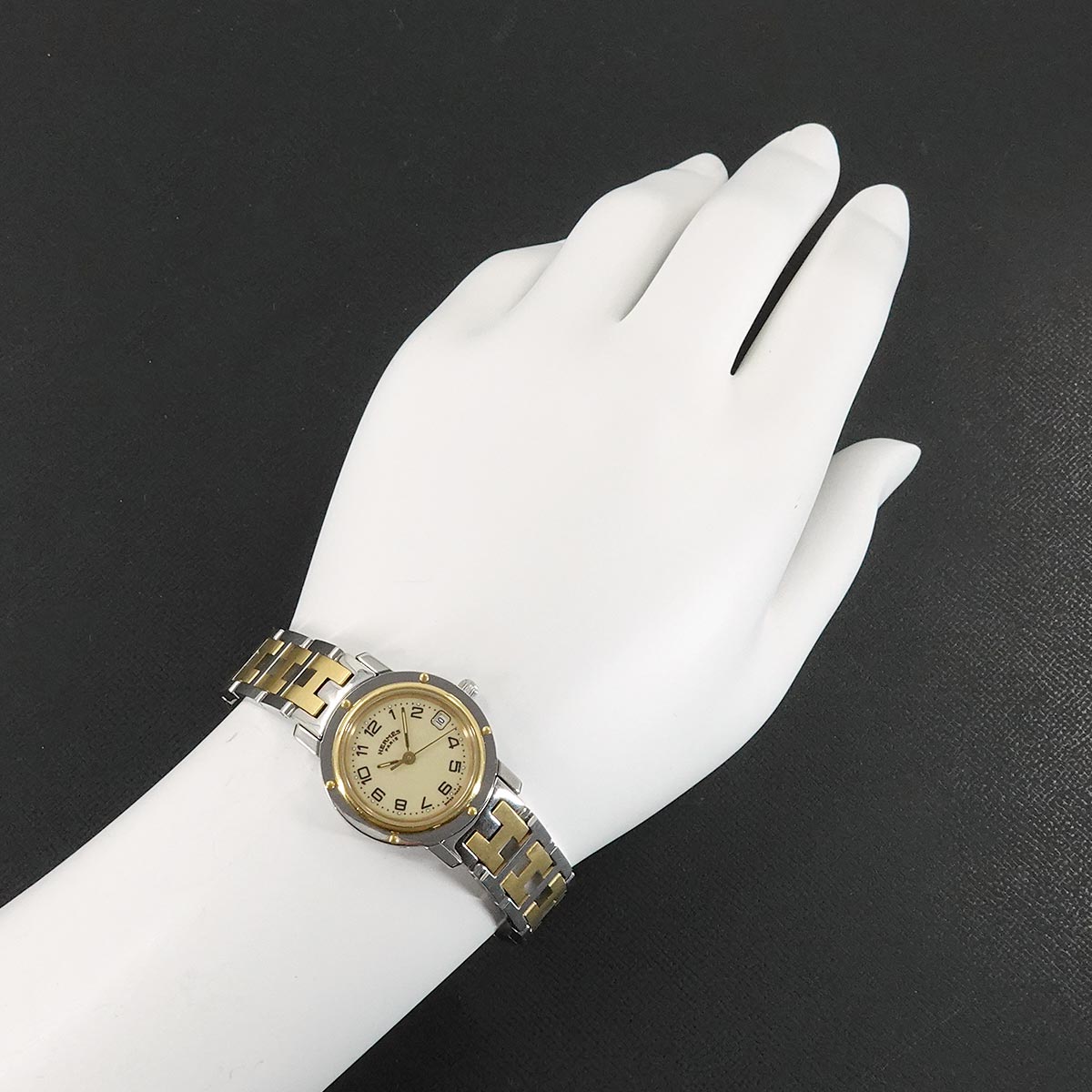 Clipper Two Tone CL4 220 Quartz Date cream Dial Ladies Watch