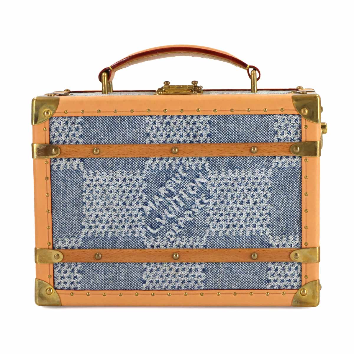 Damier Denim 3D Handle Trunk Hand Shoulder Bag N40626