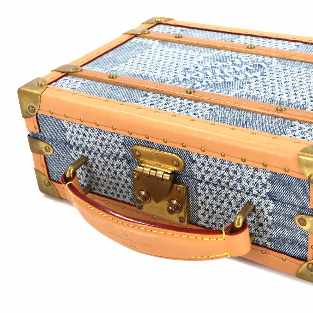 Damier Denim 3D Handle Trunk Hand Shoulder Bag N40626