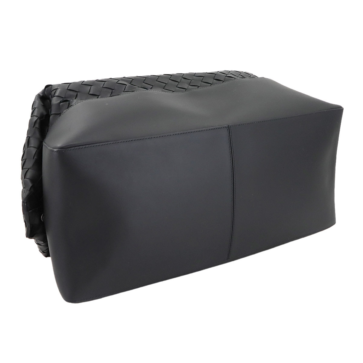 Intrecciato Boston Bag Leather Black Purse