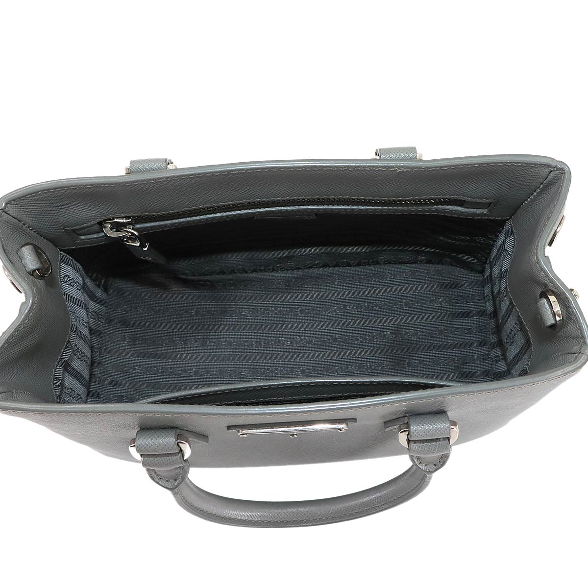 Galleria Mini Hand Shoulder Bag Saffiano Leather Gray 1BA296