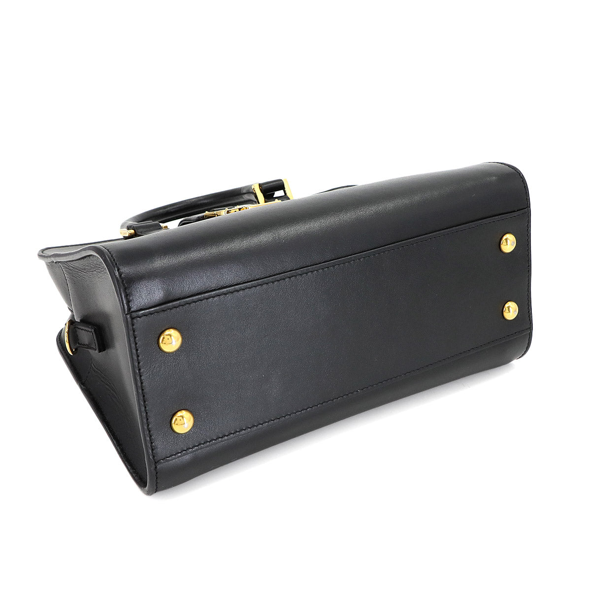 Baby Cabas Hand Shoulder Bag Leather Black 472466