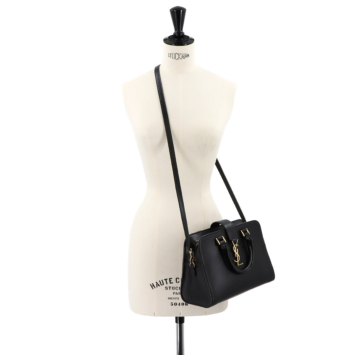 Baby Cabas Hand Shoulder Bag Leather Black 472466