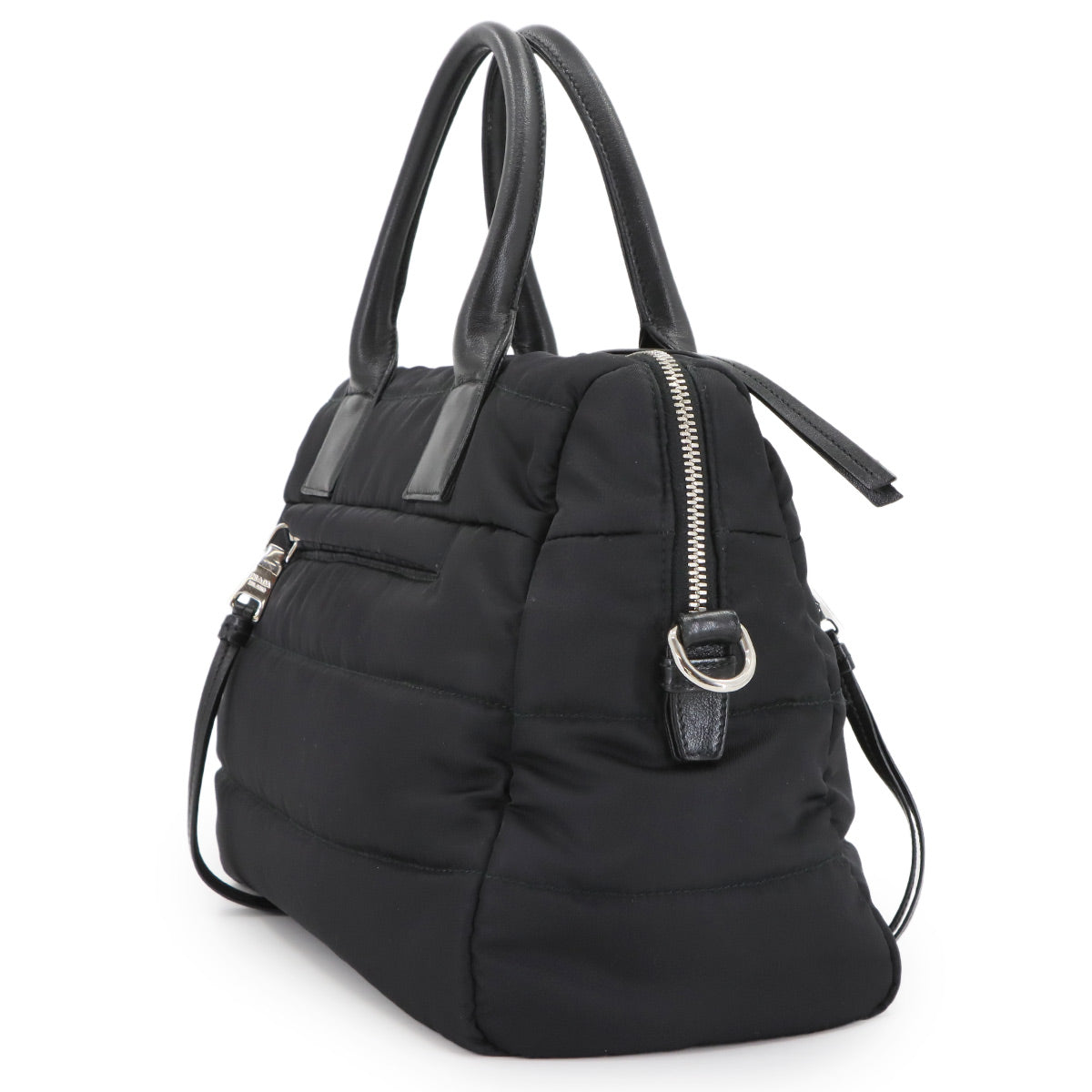 2way Hand Shoulder Bag Nylon Leather Nero Black 1BB024