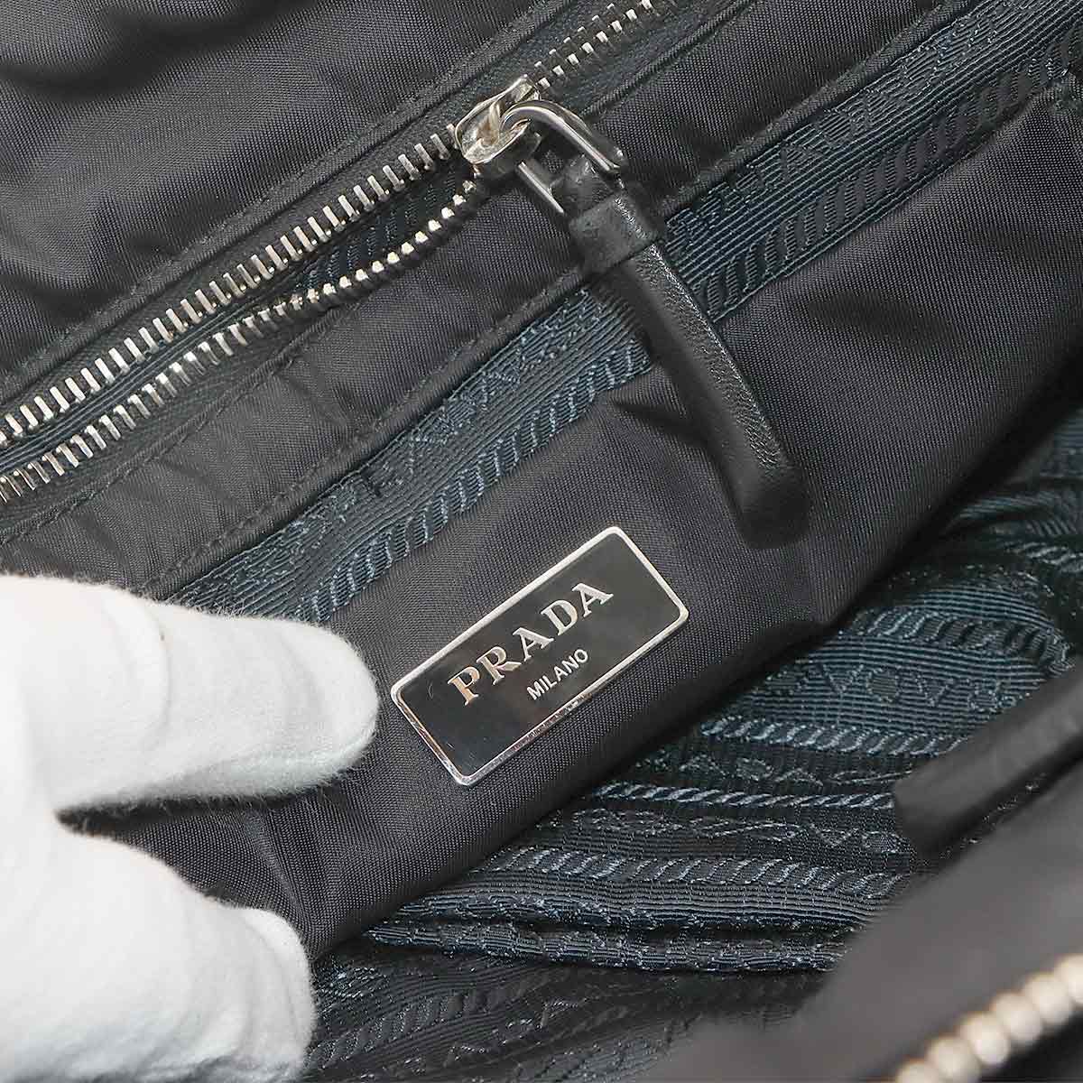 2way Hand Shoulder Bag Nylon Leather Nero Black 1BB024