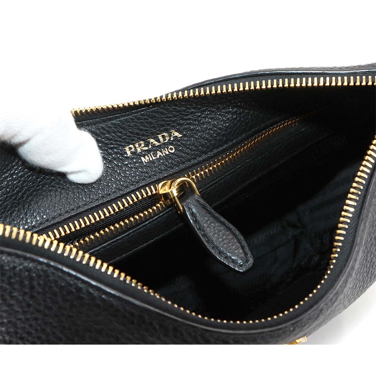 Shoulder Bag Leather Nero Black 1BC052 Purse