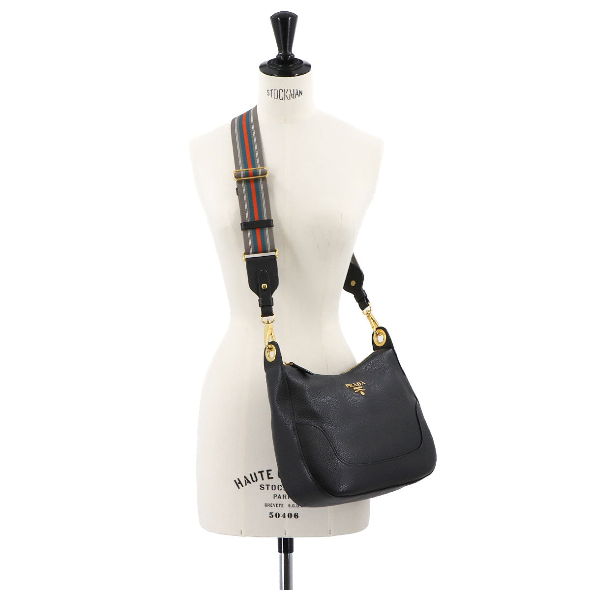 Shoulder Bag Leather Nero Black 1BC052 Purse