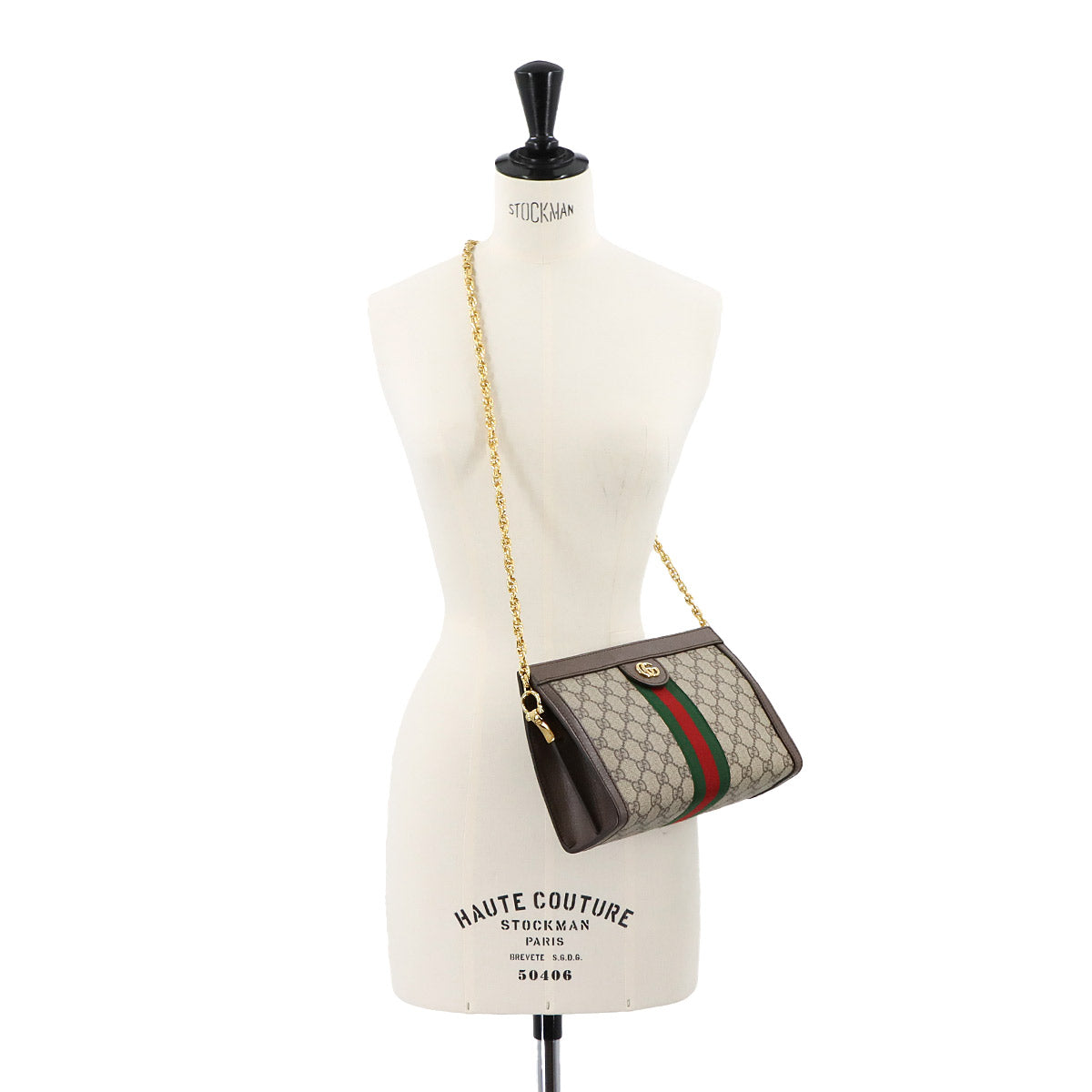 Ophidia Small Shoulder Bag GG Supreme Leather Beige 503877