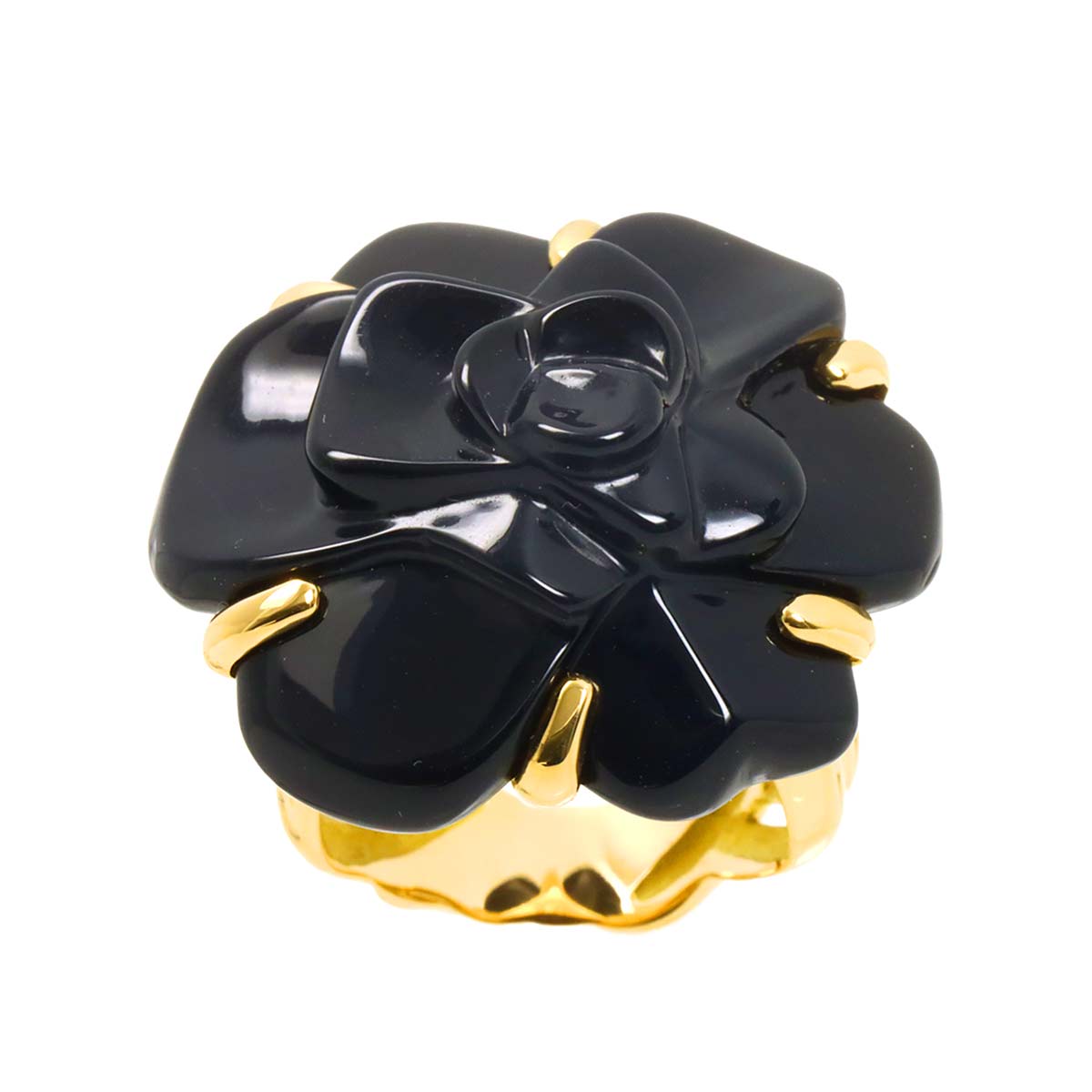 Camellia LM Onyx Ring 18K YG 750 Size6.75(US)