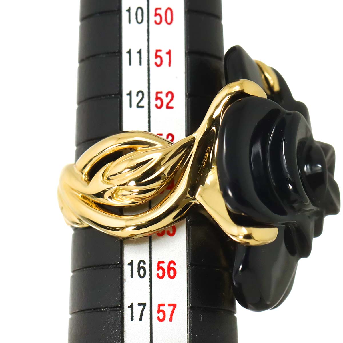 Camellia LM Onyx Ring 18K YG 750 Size6.75(US)