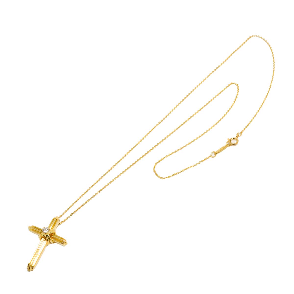 Signature Cross Diamond Necklace 18K YG 750