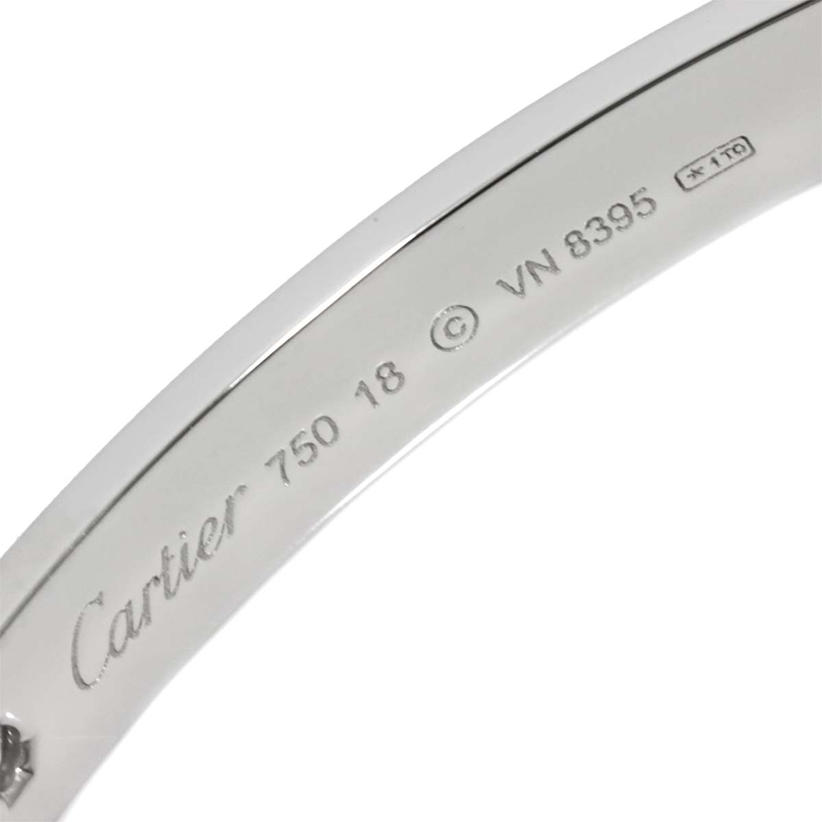 Love Bracelet Diamond 4P Bangle 18K WG 750 Size18