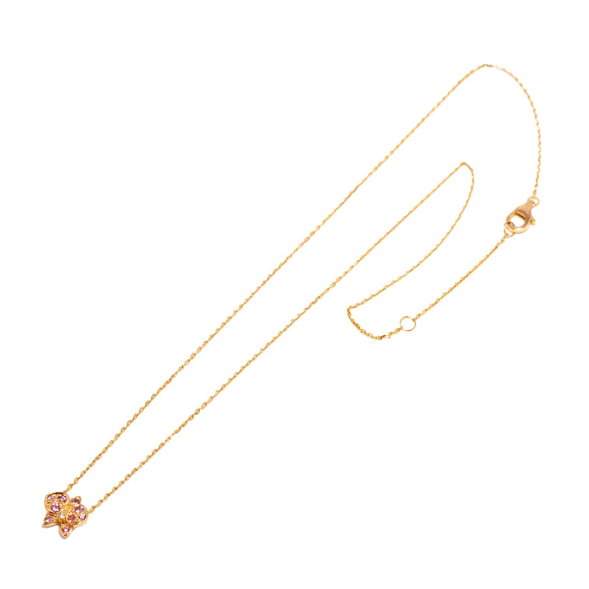 Caresse d Orchideespar Sapphire Diamond Necklace 18K PG 750