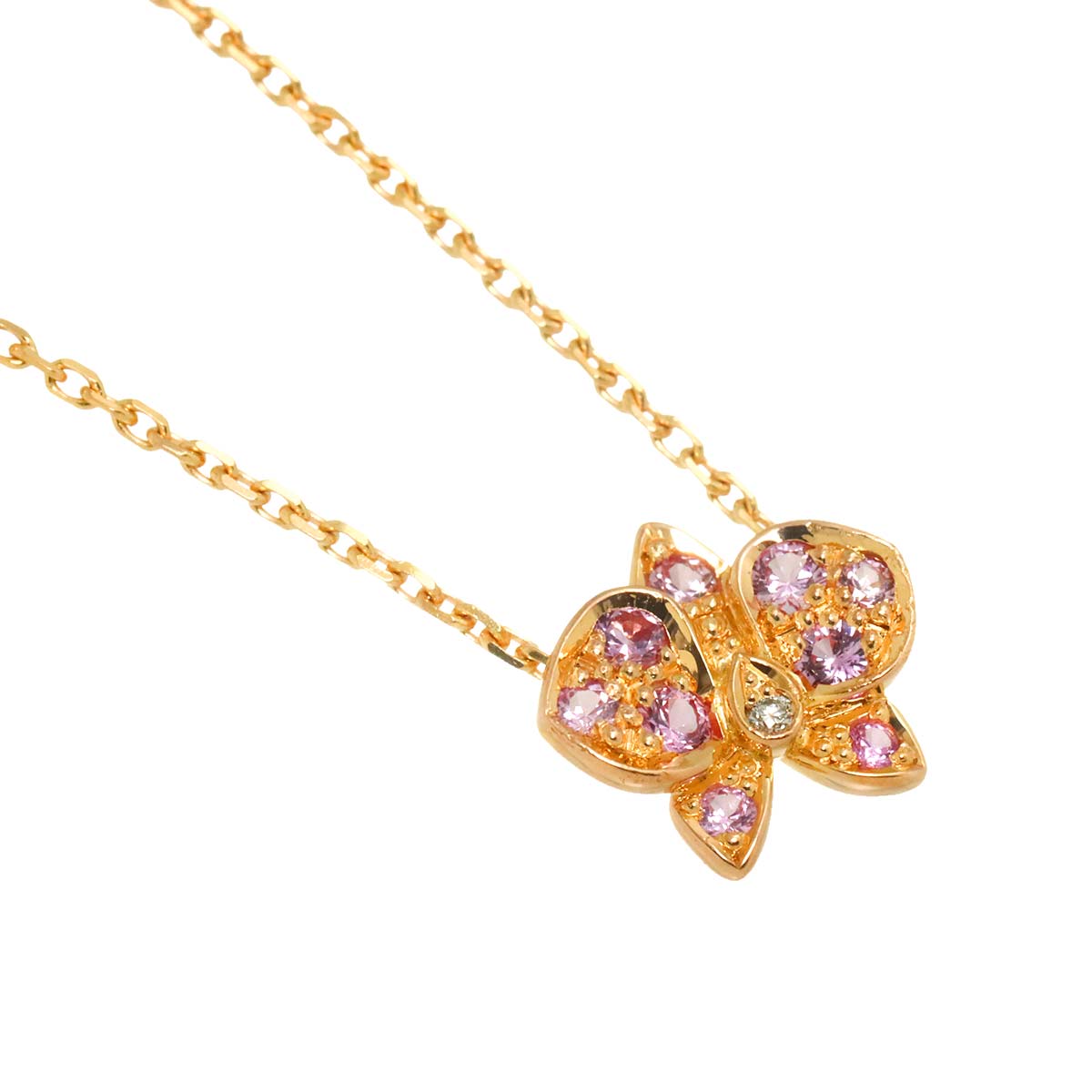 Caresse d Orchideespar Sapphire Diamond Necklace 18K PG 750