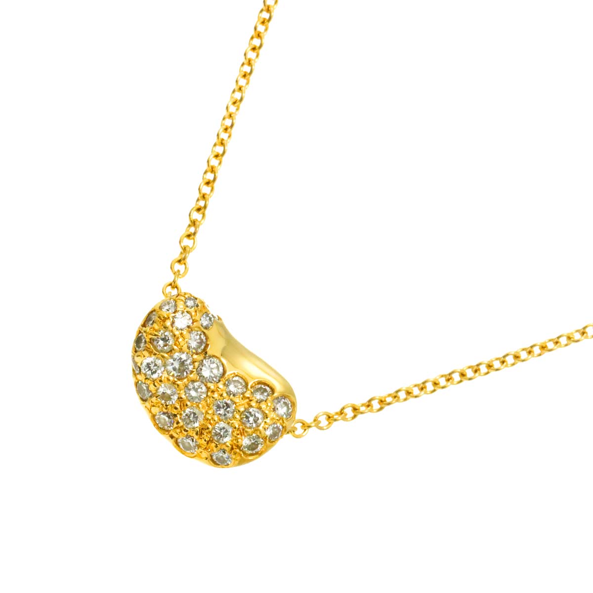 Bean Diamond Necklace 18K Yellow Gold 750