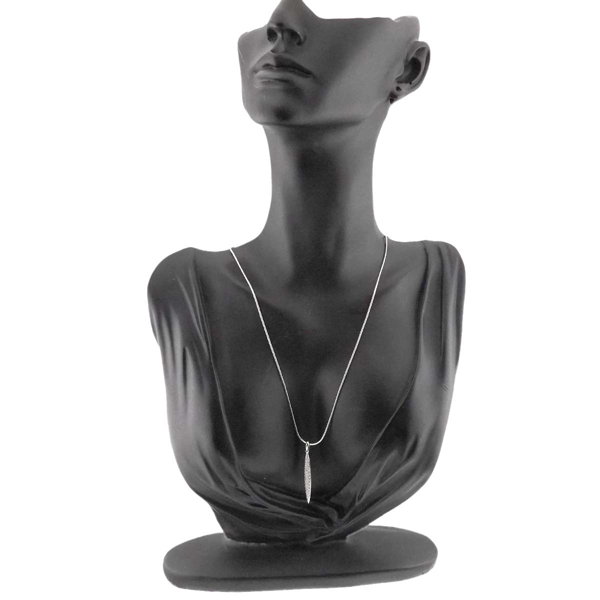 Feather Diamond Necklace 18K WG White Gold 750