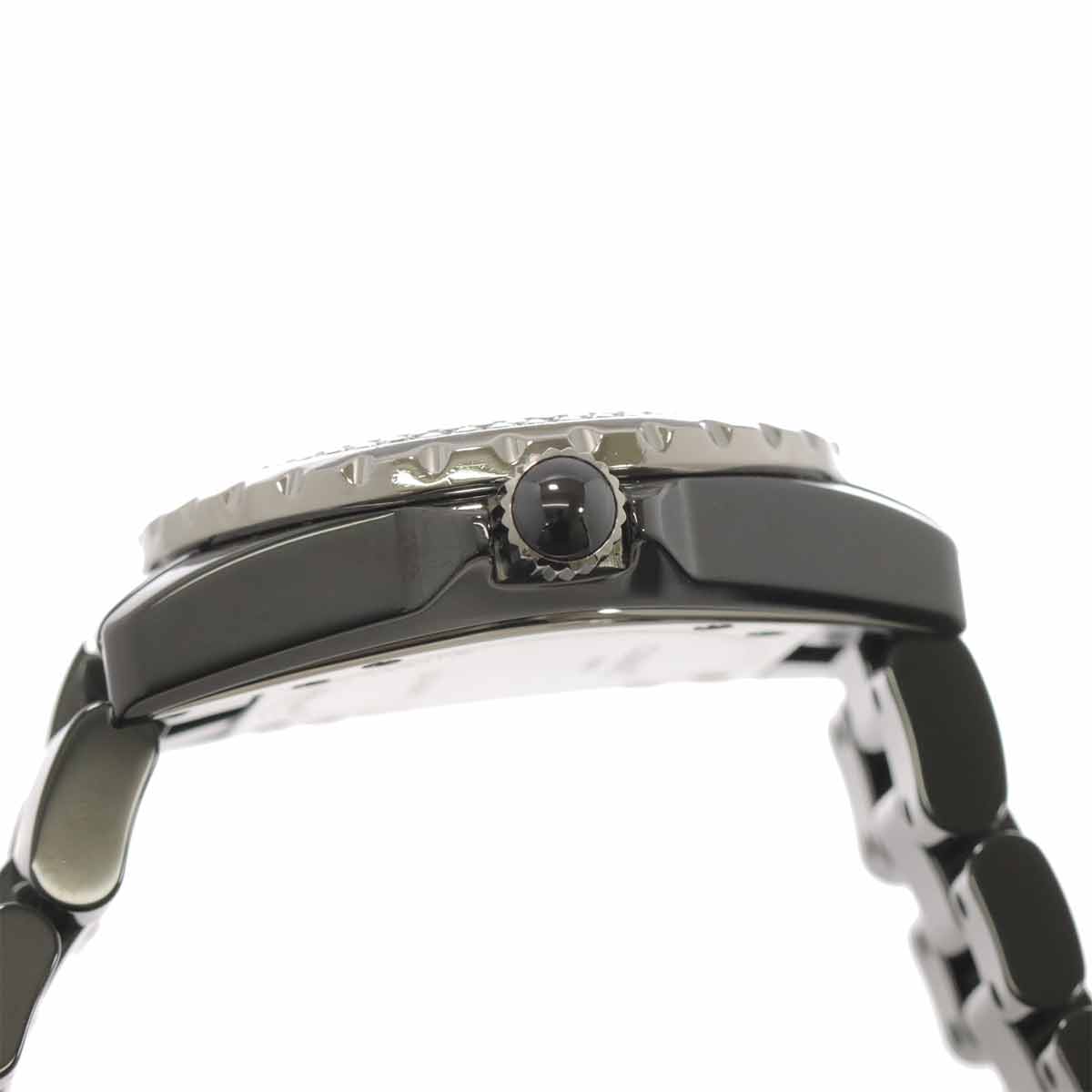 J12 H1708 Diamond Bezel Black Ceramic Quartz 33mm Ladies