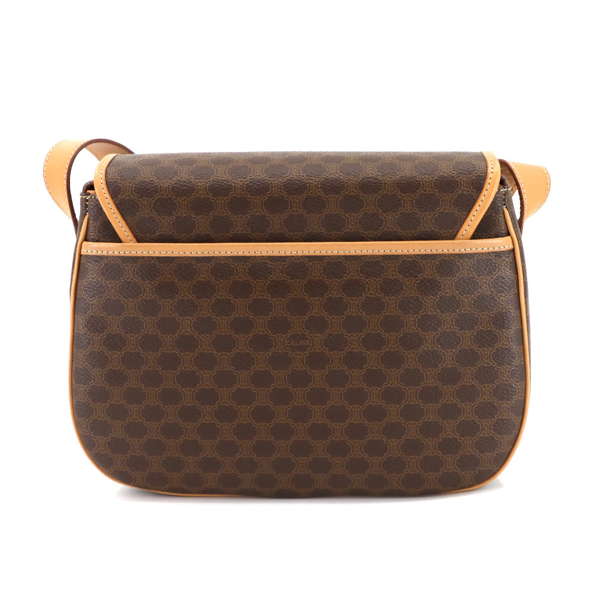 Macadam Shoulder Bag Leather PVC Brown Vintage Purse