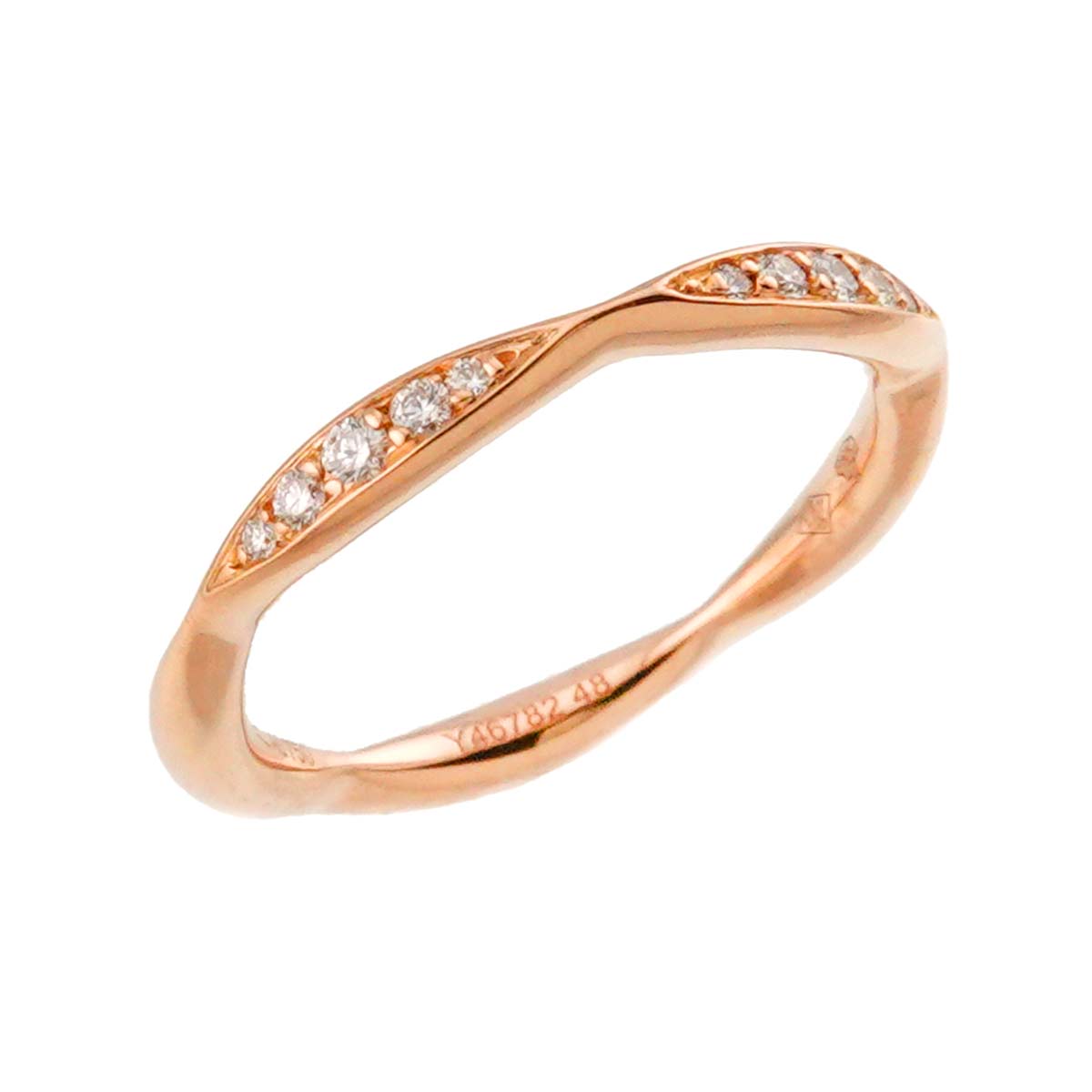 Camelia Half Diamond Ring K18 PG 750 Size48 4.5(US)